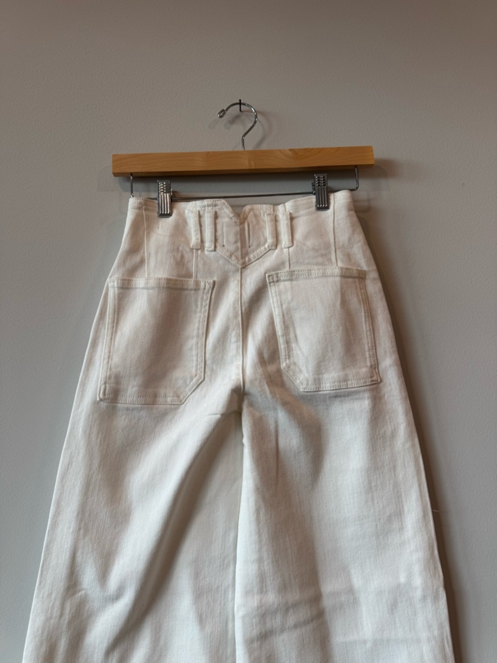 Anthropologie Maeve White 23T 23 Tall (00) Wide-Leg Pants Jeans Work Casual NWOT - Picture 5 of 9